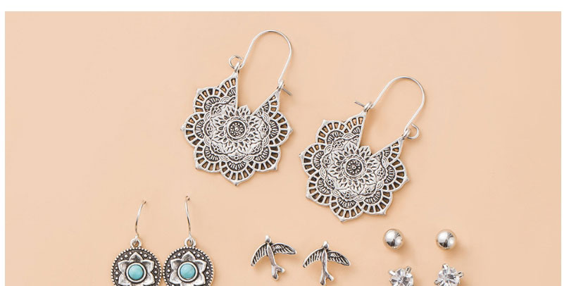 Fashion 3# Alloy Geometric Braided Earrings Set,Jewelry Sets