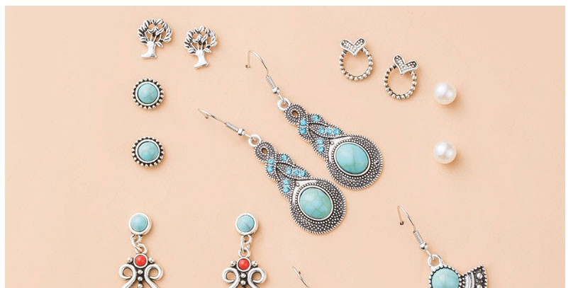 Fashion 5# Alloy Geometric Braided Earrings Set,Jewelry Sets