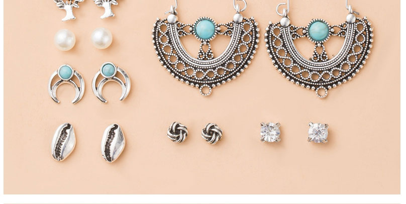 Fashion 2# Alloy Geometric Braided Earrings Set,Jewelry Sets