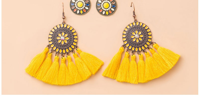 Fashion 5# Alloy Geometric Tassel Woven Hollow Earrings Set,Jewelry Sets