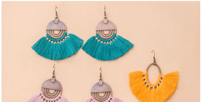 Fashion 5# Alloy Geometric Tassel Woven Hollow Earrings Set,Jewelry Sets