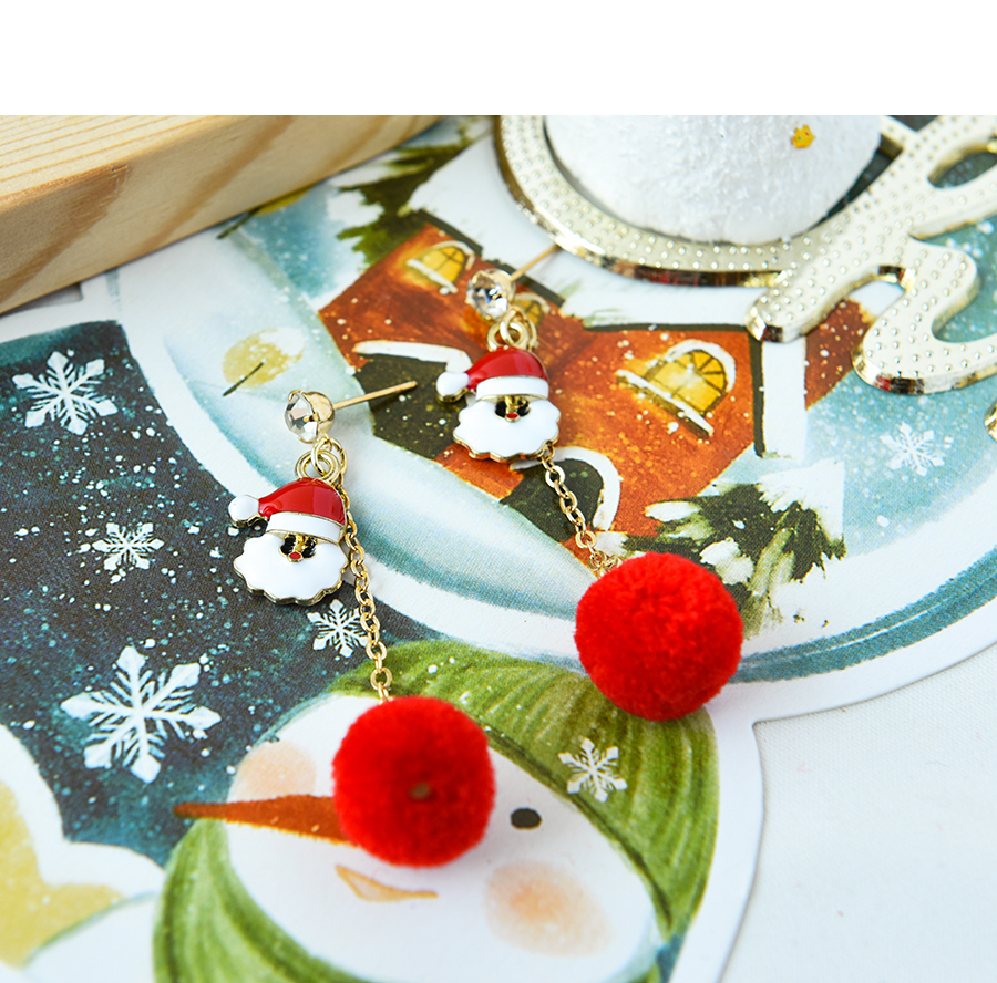 Fashion Mangrove Santa Claus Christmas Tree Bell Asymmetrical Earrings,Drop Earrings