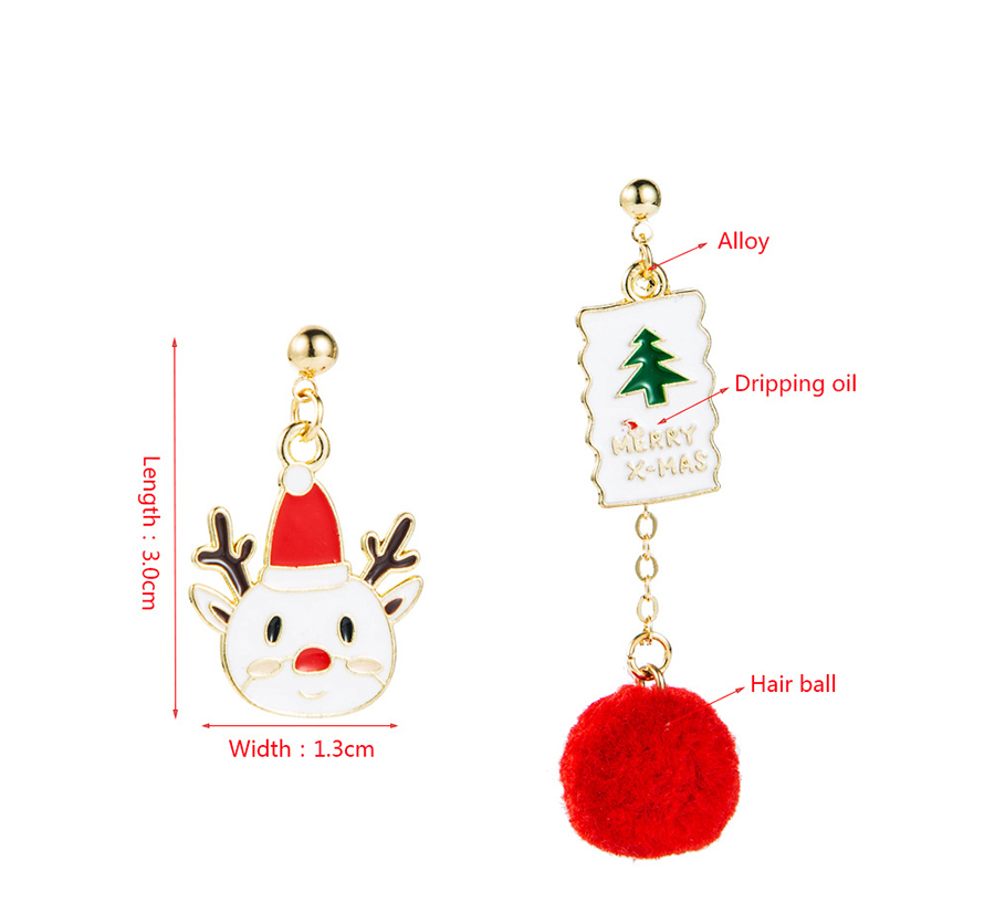 Fashion Snowman Snowman Snowflake Christmas Tree Asymmetrical Earrings,Drop Earrings