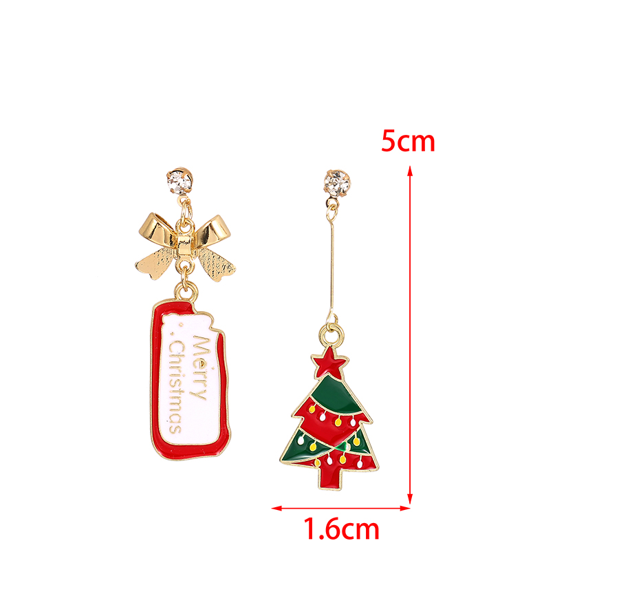 Fashion Snowman Alloy Christmas Tree Little Snowman Christmas Stocking Earrings,Drop Earrings
