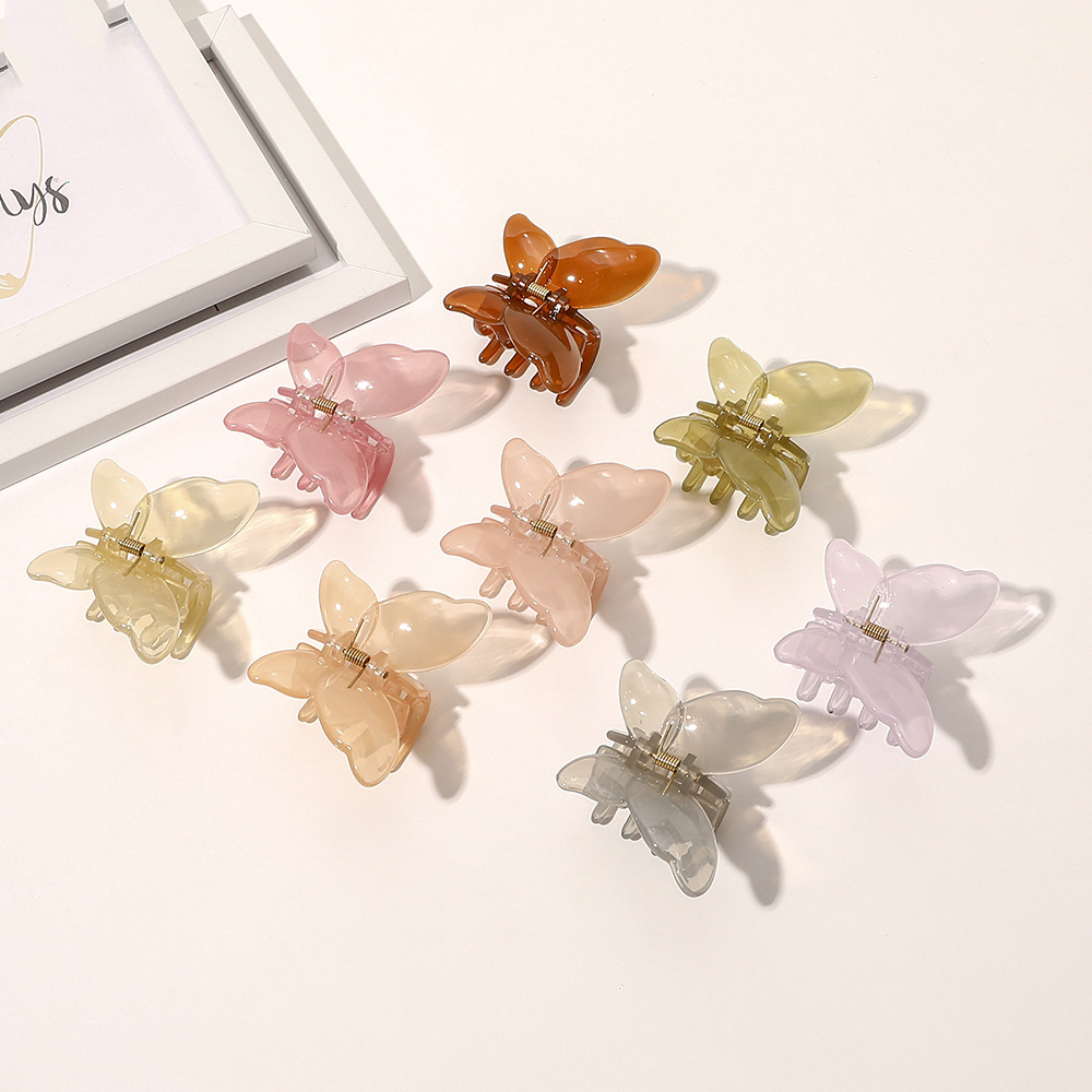 Fashion Light Purple Transparent Jelly Butterfly Catch,Hair Claws