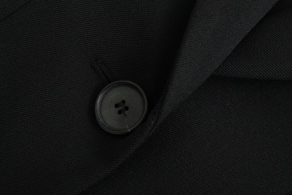 Fashion Black Slim-fit Blazer With Shoulder Pads,Coat-Jacket