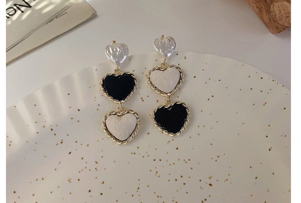 Fashion Gold Love Pearl Asymmetrical Stud Earrings,Stud Earrings