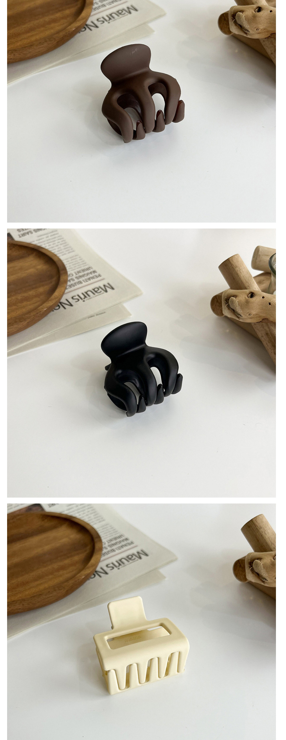 Fashion Deep Coffee Cube Acrylic Geometric Grip,Hair Claws