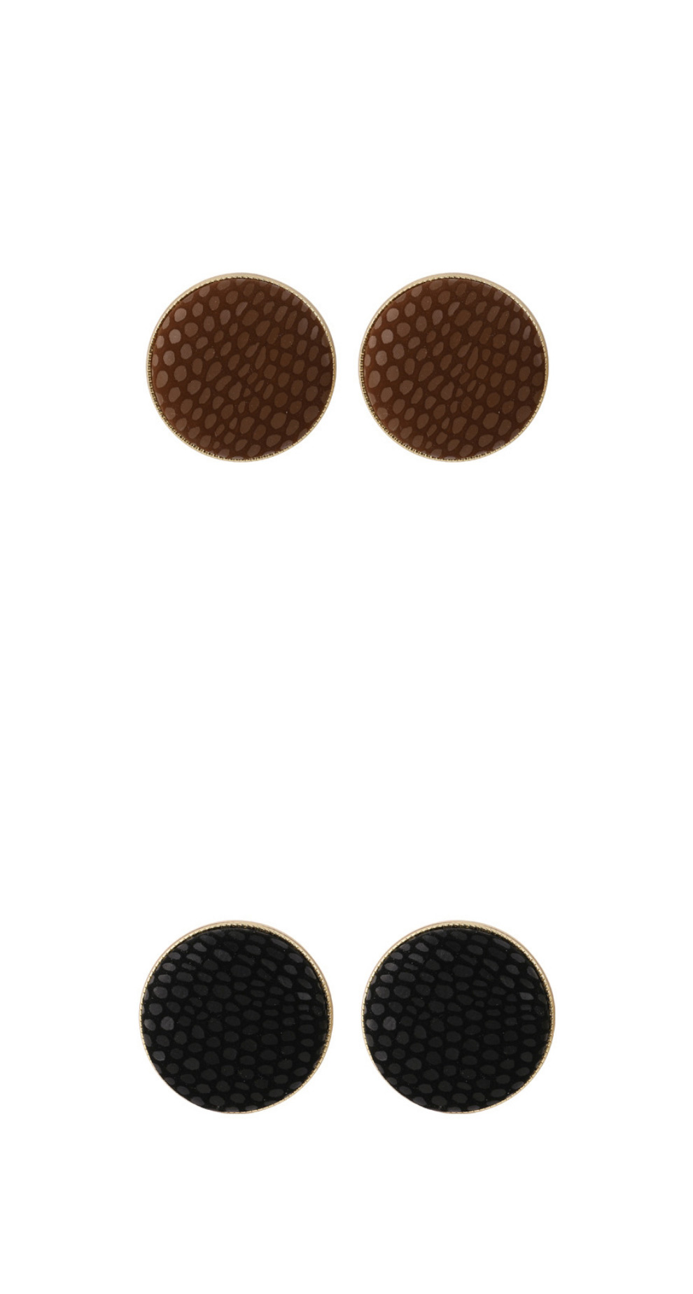 Fashion Black Alloy Leather Round Earrings,Stud Earrings
