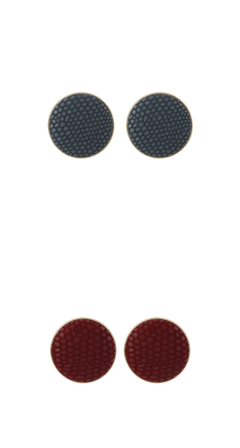 Fashion Black Alloy Leather Round Earrings,Stud Earrings