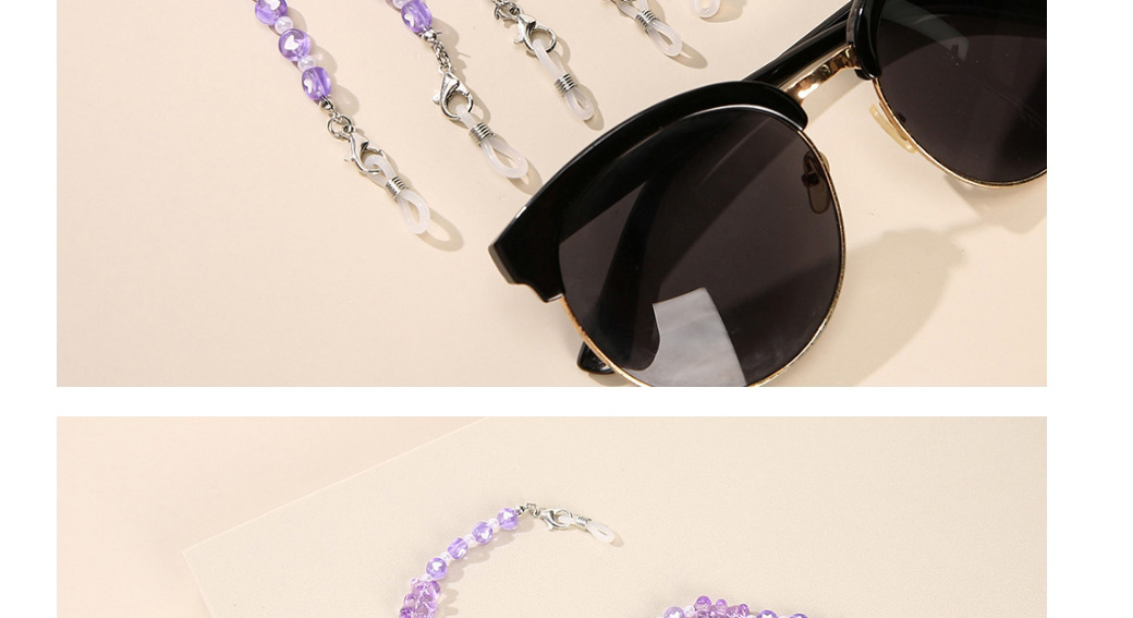Fashion Color Plastic Round Bead Beaded Bear Glasses Chain,Sunglasses Chain
