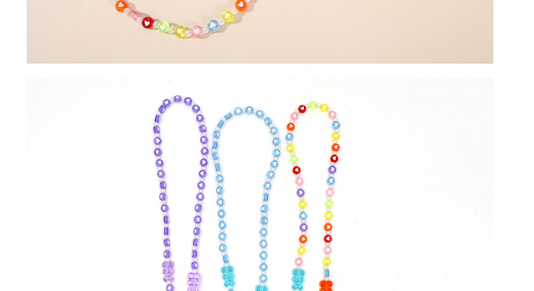 Fashion Color Plastic Round Bead Beaded Bear Glasses Chain,Sunglasses Chain