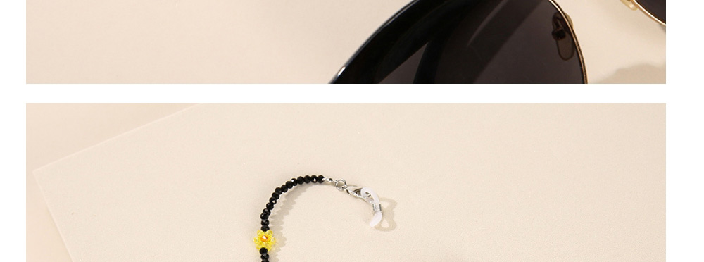 Fashion Black Crystal Beads Flower Beaded Glasses Chain,Sunglasses Chain