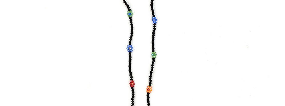 Fashion Black Crystal Beads Flower Beaded Glasses Chain,Sunglasses Chain