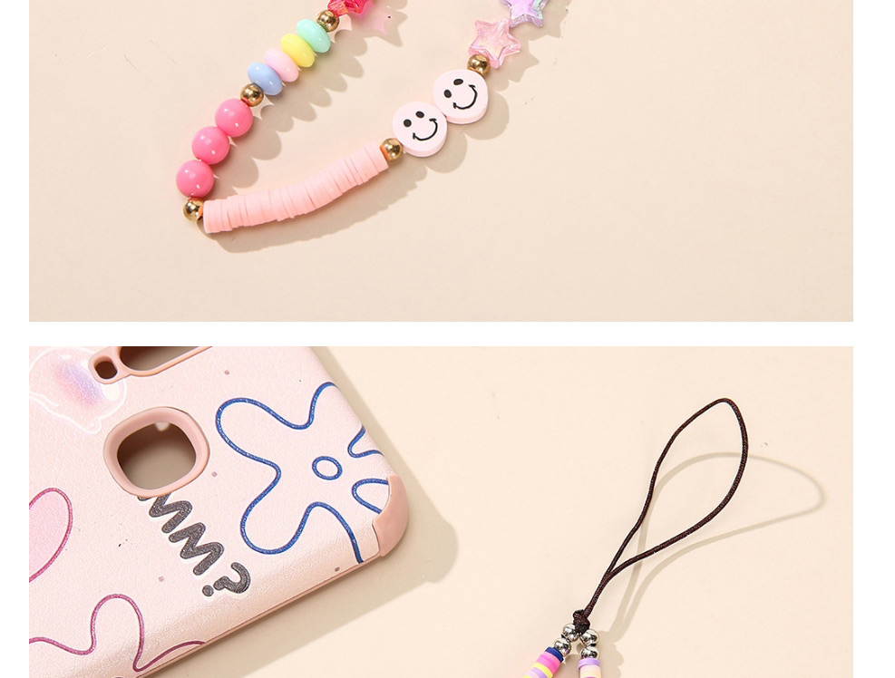 Fashion Butterfly Letters Pink Letter Butterfly Soft Ceramic Beaded Mobile Phone Strap,Phone Chain