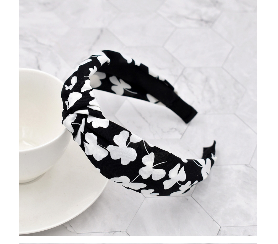 Fashion Large Grid Black And White Checked Knotted Headband,Head Band