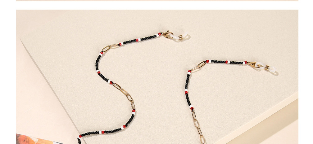Fashion Red Color Matching Beige Bead Beaded Glasses Chain,Sunglasses Chain