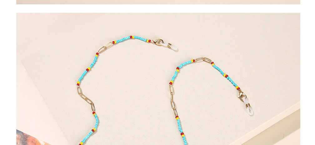 Fashion Lake Blue Color Matching Beige Bead Beaded Glasses Chain,Sunglasses Chain
