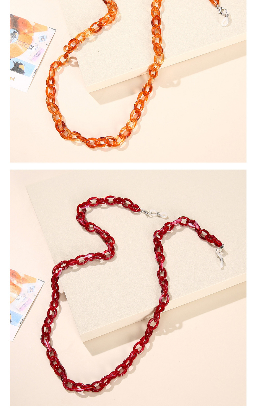 Fashion Transparent Orange Acrylic Chain Glasses Chain,Sunglasses Chain