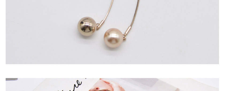 Fashion Gold Alloy Geometric Pearl Pull Necklace,Pendants