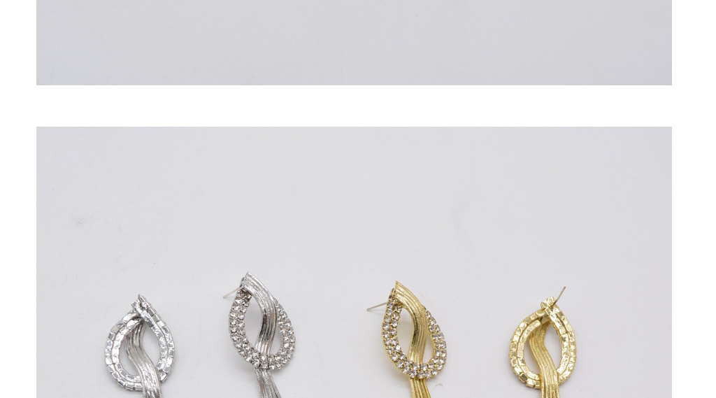 Fashion Gold Metallic Diamond Tassel Earrings,Drop Earrings