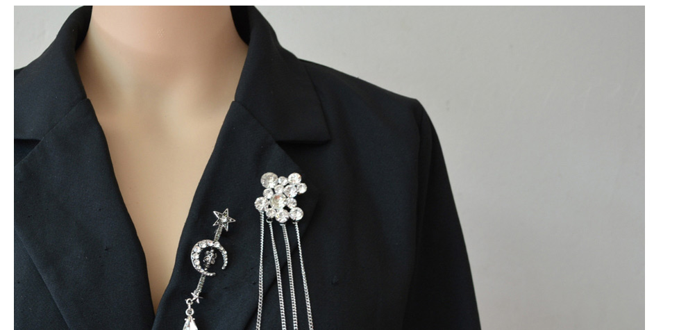 Fashion Silver Alloy Diamond Tassel Brooch,Korean Brooches
