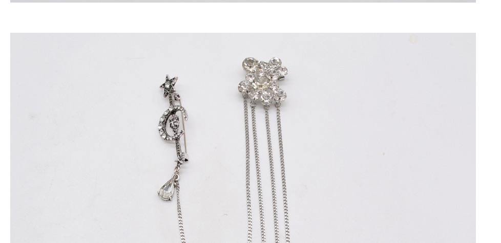 Fashion Silver Alloy Diamond Tassel Brooch,Korean Brooches