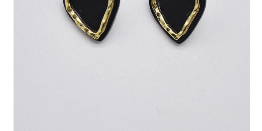 Fashion Black Acrylic Heart Stud Earrings,Stud Earrings