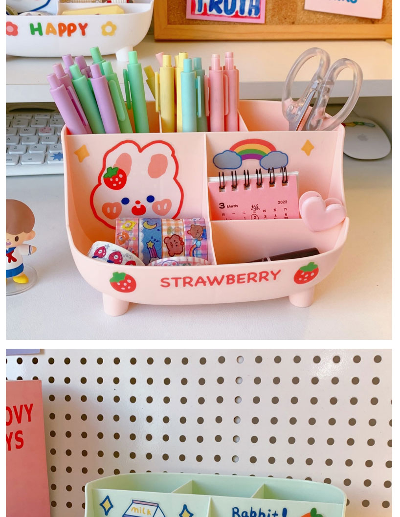 Fashion White Storage Box (free Sticker) Plastic Cartoon Desktop Pen Holder,Pencil Case/Paper Bags