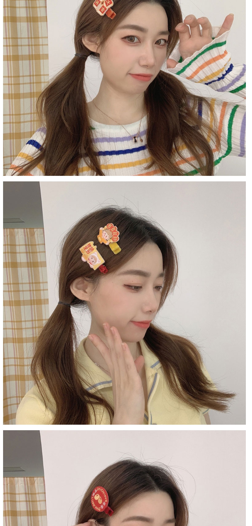 Fashion Peace And Joy Text Embroidery Hairpin Fabric Hairpin,Hairpins