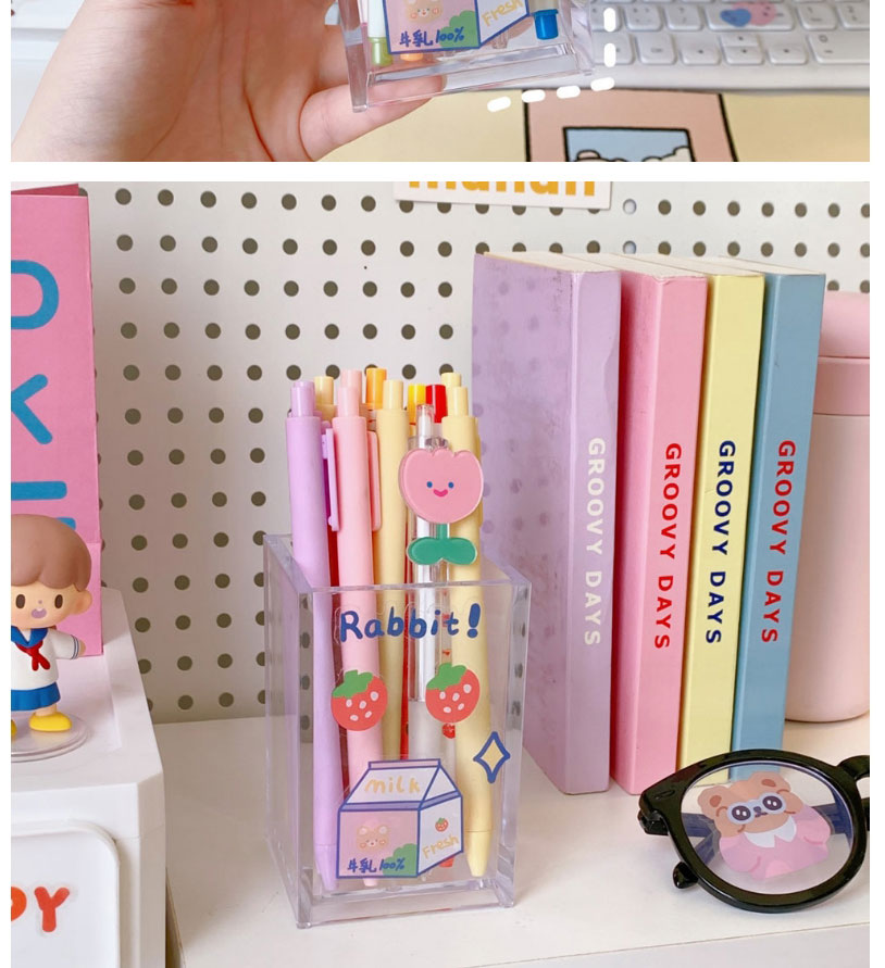 Fashion Transparent Acrylic Pen Holder Transparent Acrylic Cartoon Pen Holder,Pencil Case/Paper Bags