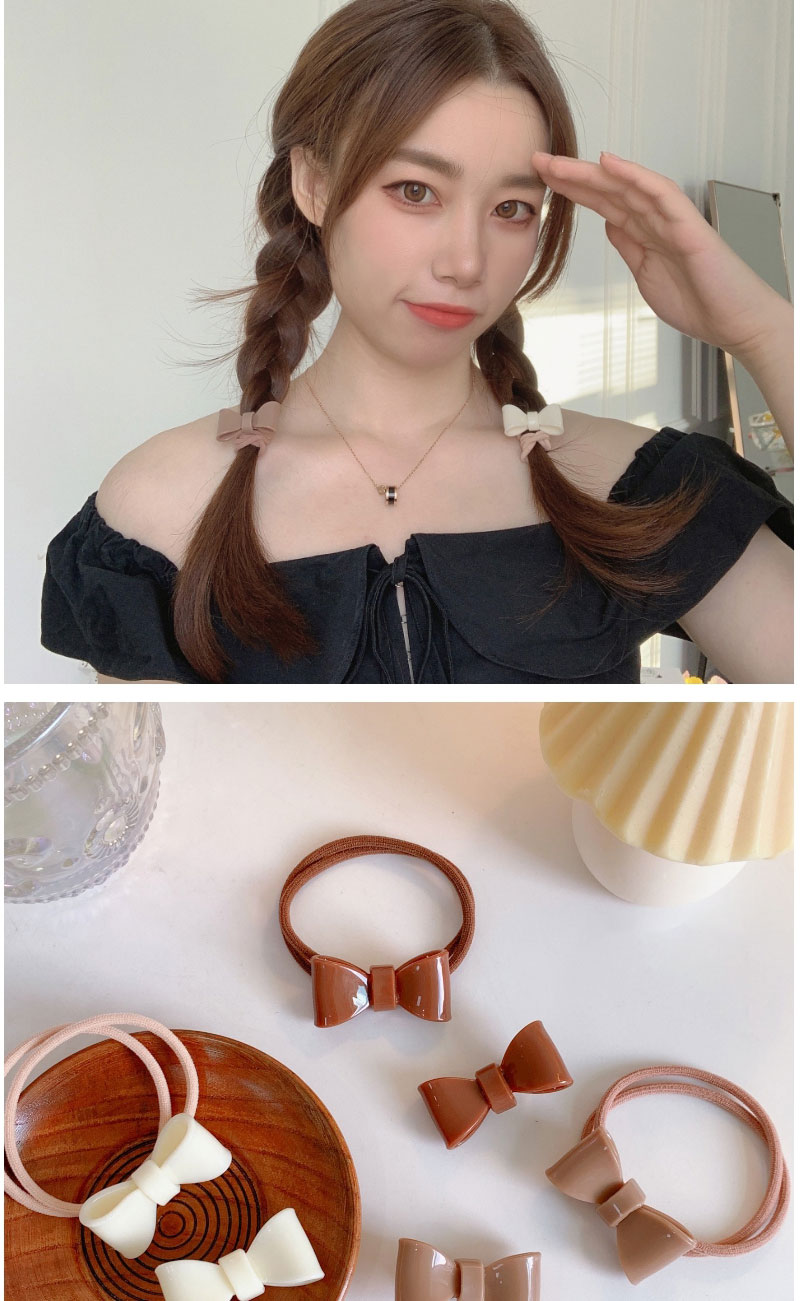 Fashion Coffee Color Bow Hair Rope Acrylic Bow Hair Tie,Hair Ring