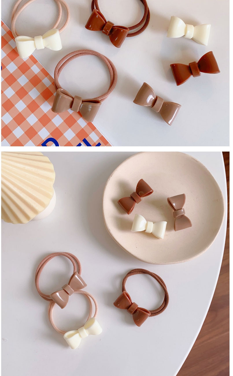 Fashion Beige Bow Hairpin Acrylic Bow Hairpin,Hairpins