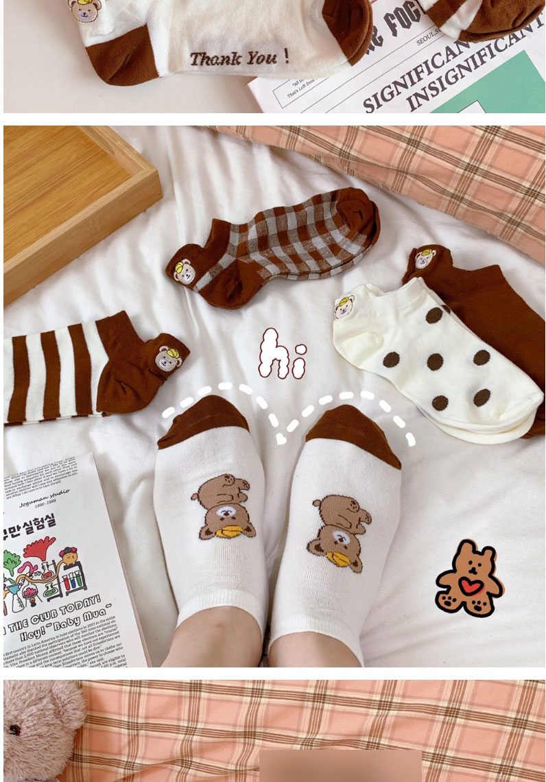 Fashion Coffee Striped Bear Bear Cub Socks,Fashion Socks