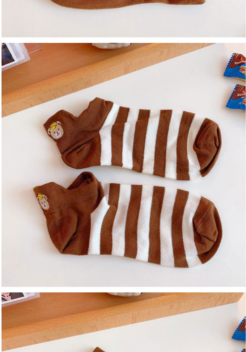 Fashion Coffee Striped Bear Bear Cub Socks,Fashion Socks