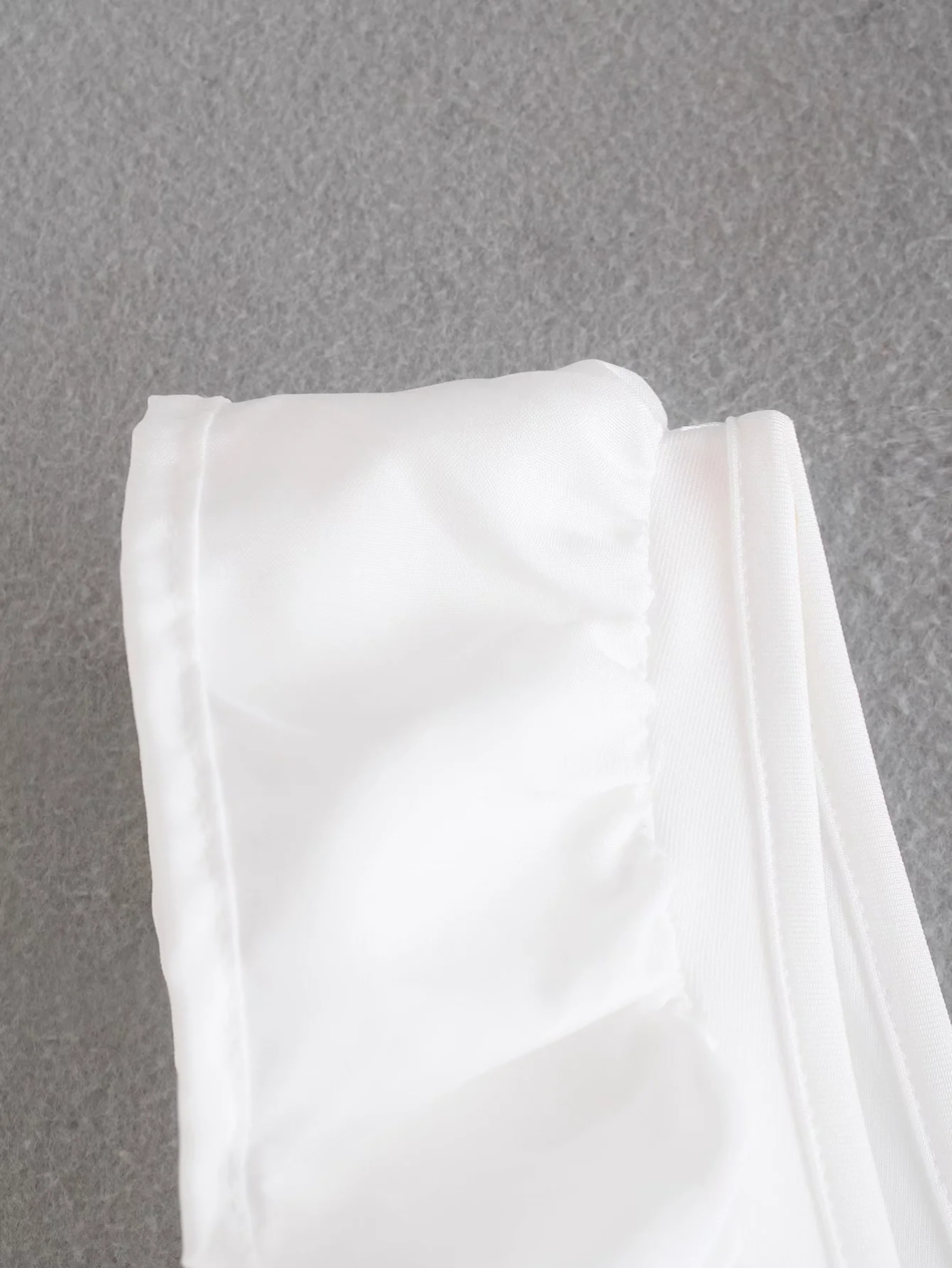 Fashion White V-neck Layered Bodysuit,One Pieces