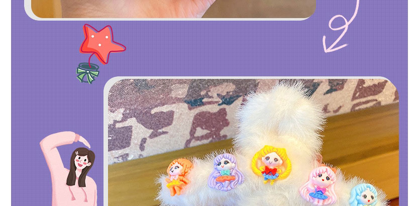 Fashion Sailor Moon Catch Clip Plush Bear Small Flower Catch Clip,Hair Claws