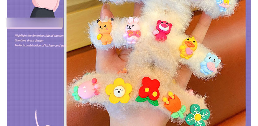 Fashion Sailor Moon Catch Clip Plush Bear Small Flower Catch Clip,Hair Claws