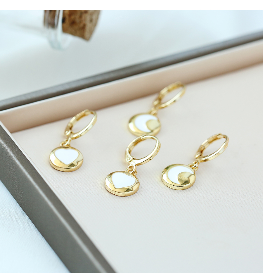 Fashion Gold Titanium Steel Drop Oil Love Earrings,Earrings