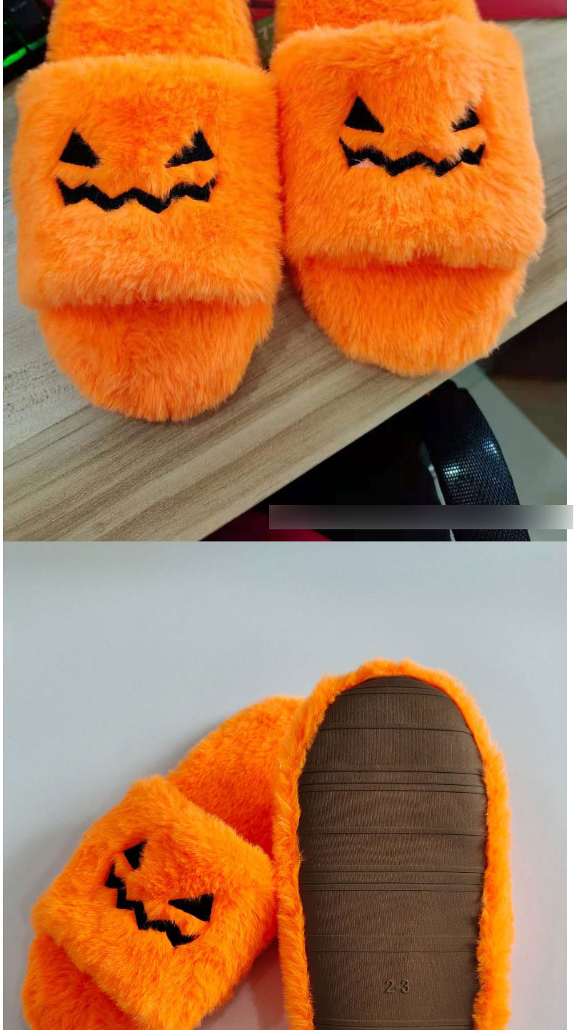 Fashion Orange Pumpkin Shoes Plush Pumpkin Slippers,Slippers