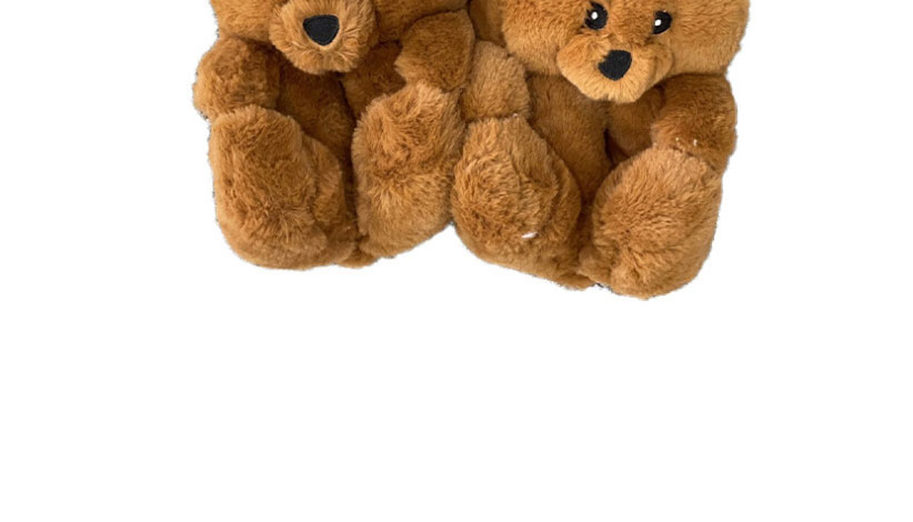 Fashion Light Brown-medium Plush Teddy Bear Cotton Slippers,Slippers