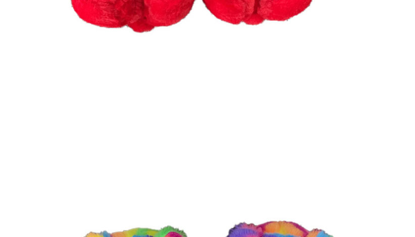 Fashion Big Red-medium Plush Teddy Bear Cotton Slippers,Slippers