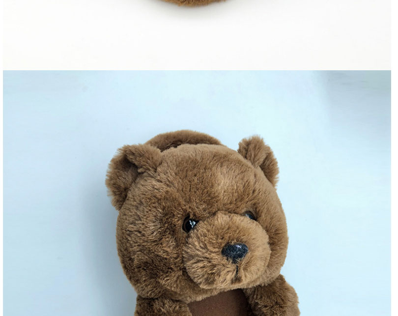 Fashion Brown (adult Sandals) Adult Plush Teddy Bear Leaky Toe Slippers,Slippers