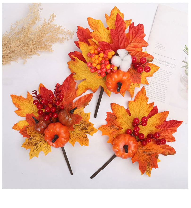 Fashion I Plug-in Halloween Simulation Pumpkin Pine Cone Maple Leaf Plug-in,Festival & Party Supplies