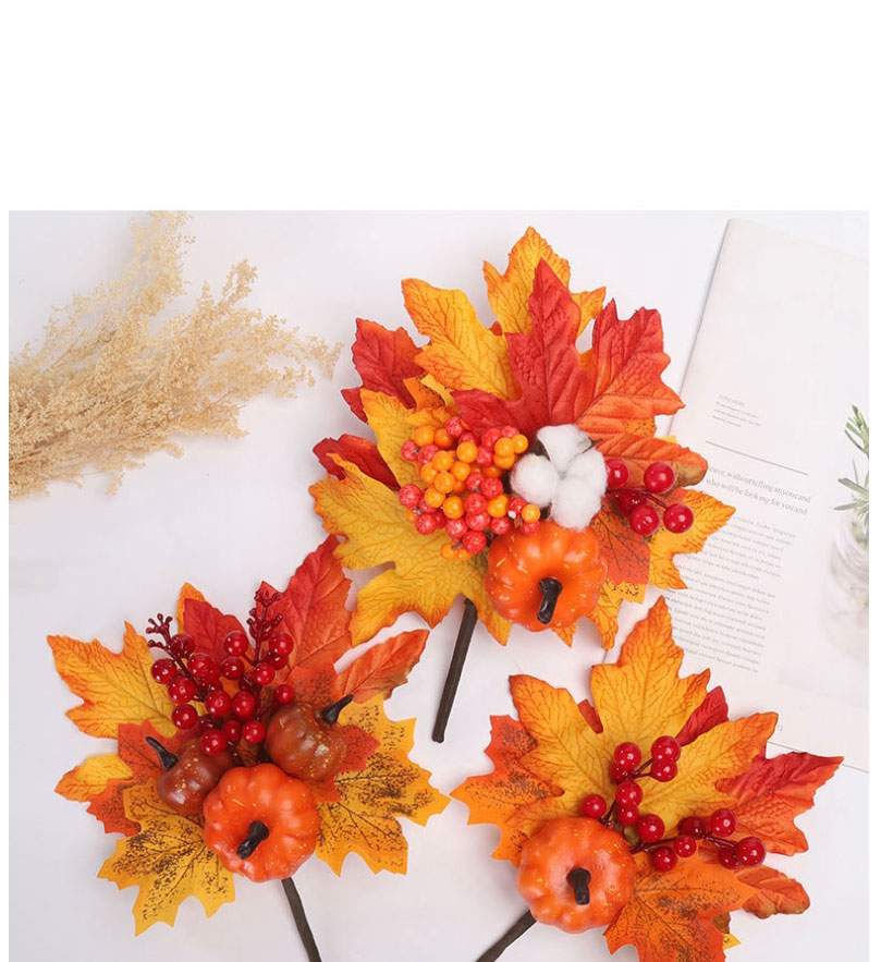 Fashion G Plug-in Halloween Simulation Pumpkin Pine Cone Maple Leaf Plug-in,Festival & Party Supplies