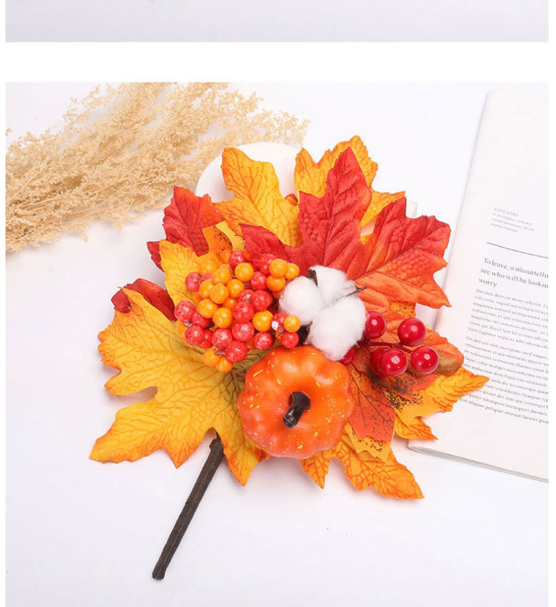 Fashion K Plug-in Halloween Simulation Pumpkin Pine Cone Maple Leaf Plug-in,Festival & Party Supplies