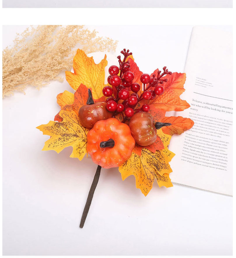 Fashion D Plug-in Halloween Simulation Pumpkin Pine Cone Maple Leaf Plug-in,Festival & Party Supplies