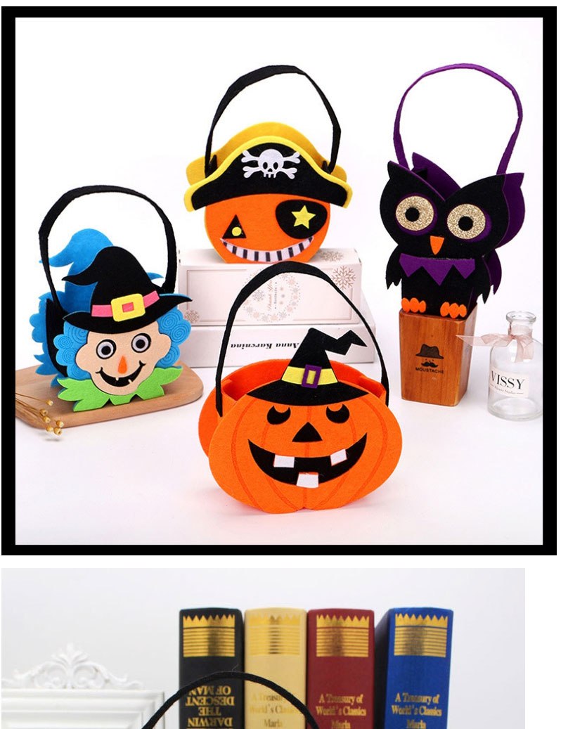 Fashion Owl Halloween Non-woven Tote Bag,Home storage