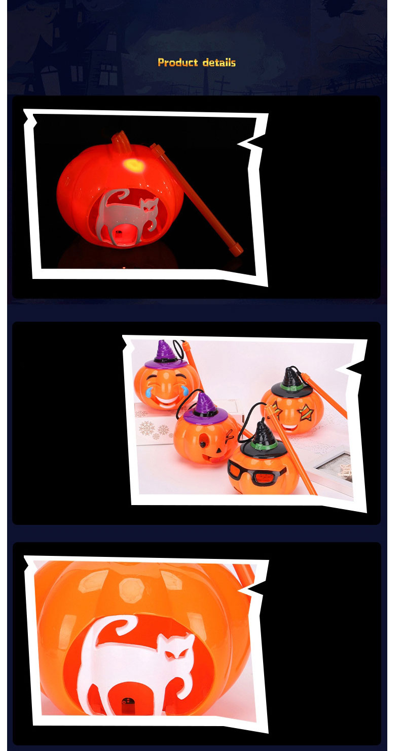 Fashion Halloween Lantern--white Cat Model Large (with Light And Sound) (with Electronics) Halloween Portable Pumpkin Lantern,Festival & Party Supplies