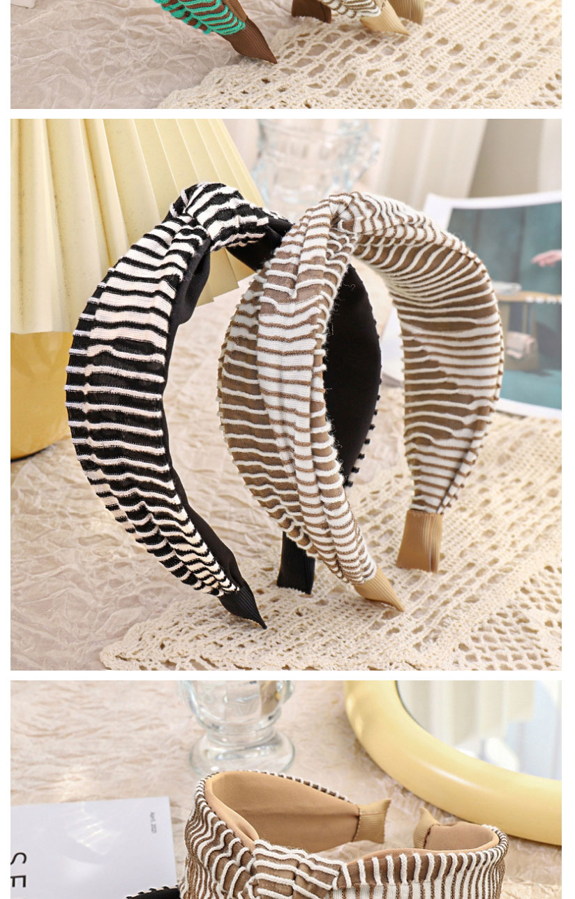 Fashion Black+white Stripes Striped Contrast Color Cross-knotted Headband,Head Band